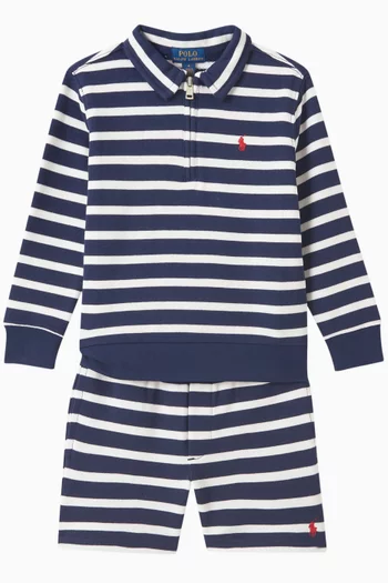 Striped Polo Sweatshirt