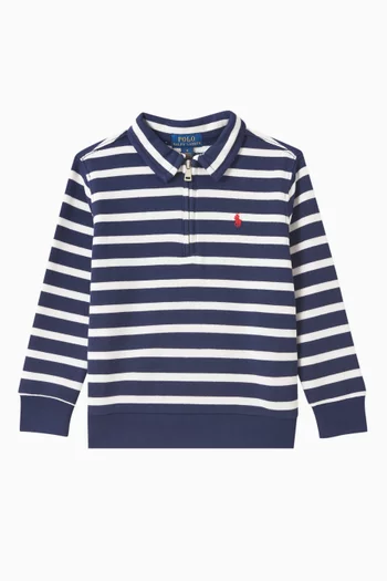Striped Polo Sweatshirt