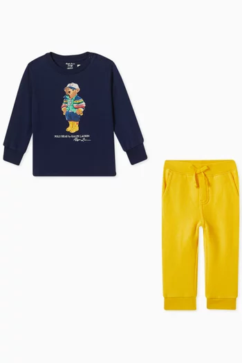 Logo Detail Polo Shirt and Pants Set