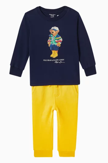 Logo Detail Polo Shirt and Pants Set