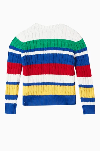 Colour-block Pony Sweater in Cotton-knit