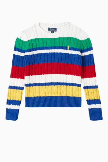 Colour-block Pony Sweater in Cotton-knit