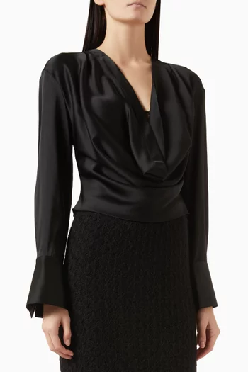 Enver Cowl Blouse in Satin
