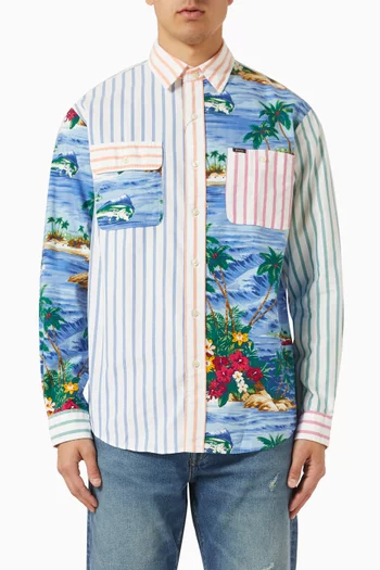 Patchwork Oxford Shirt in Cotton