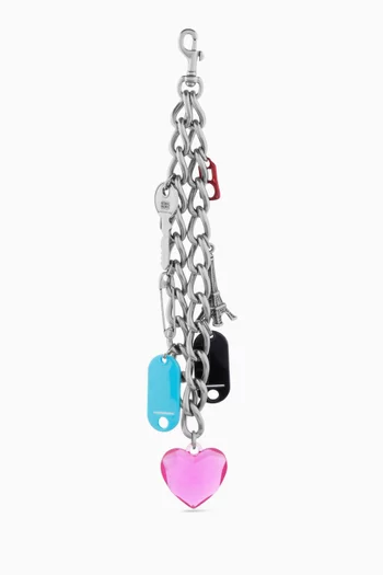Big Souvenirs Keychain in Silver-tone Brass