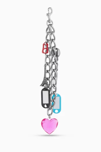 Big Souvenirs Keychain in Silver-tone Brass