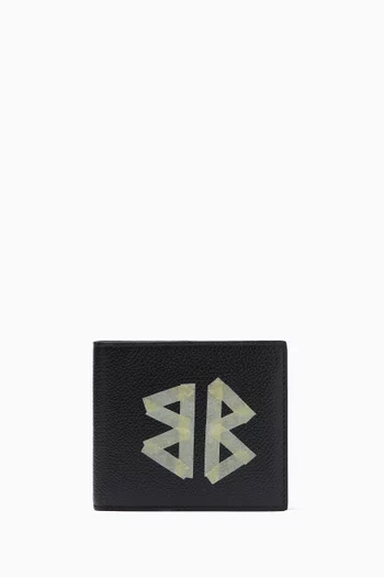 Tape Logo Bifold Wallet in Leather