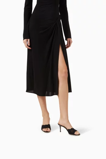 حذاء مفتوح كومو بكعب 75 مم دانتيل كروشيه