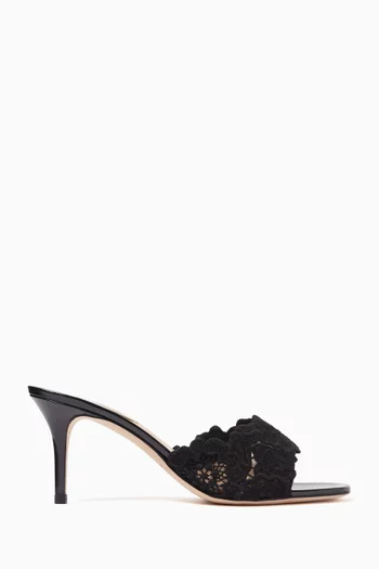 حذاء مفتوح كومو بكعب 75 مم دانتيل كروشيه