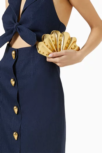 Mini Coquillage des Sables Clutch in Leather