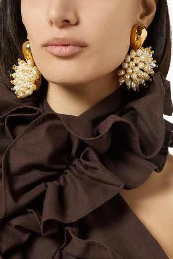 Vallee Etoilee Drop Earrings in 18kt Gold-plated Brass
