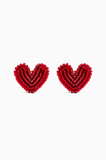 Coeur Volants Clip Earrings in 18kt Gold-plated Brass