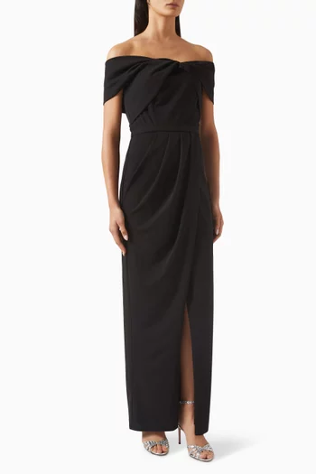 Draped Dress in Stretch-crepe