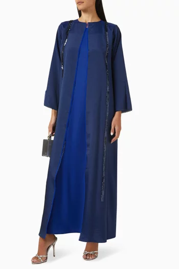 3-piece Sequin-embellished Abaya Set