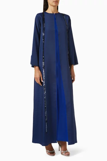 3-piece Sequin-embellished Abaya Set