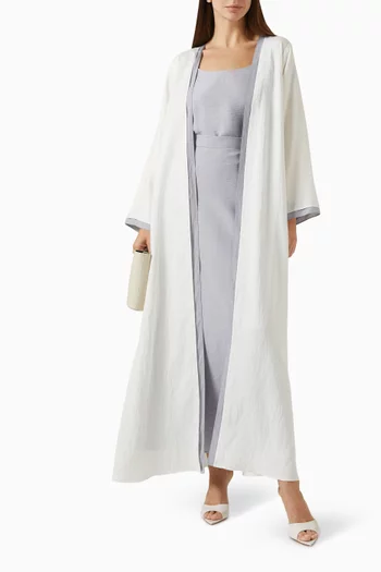 4-piece Abaya Set in Linen Blend