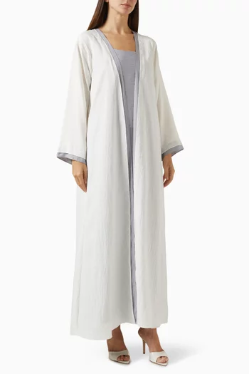 4-piece Abaya Set in Linen Blend