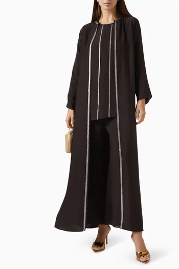 4-piece Abaya Set in Chiffon Crepe