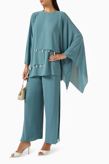 3-piece Top & Pants Set in Crepe Chiffon