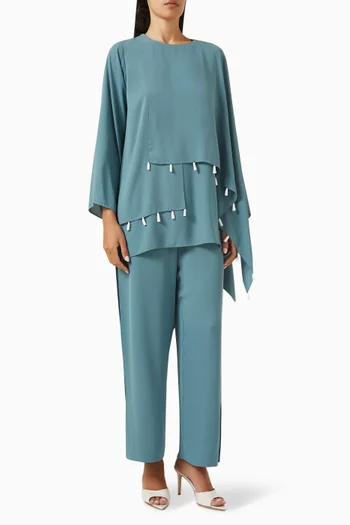 3-piece Top & Pants Set in Crepe Chiffon