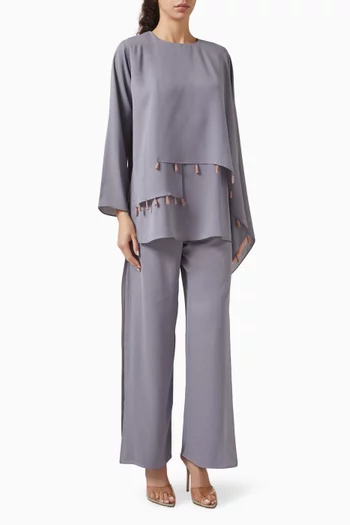 3-piece Top & Pants Set in Crepe Chiffon