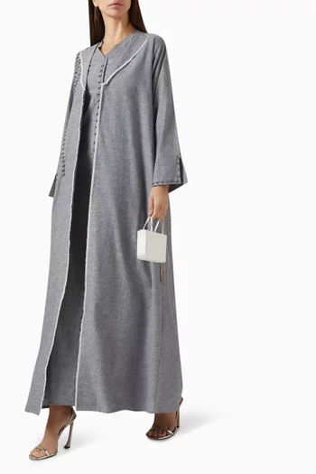 3-piece Abaya Set in Linen & Denim