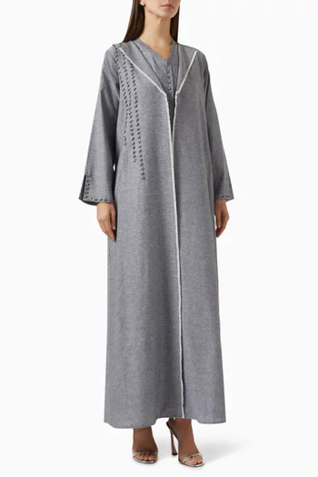 3-piece Abaya Set in Linen & Denim