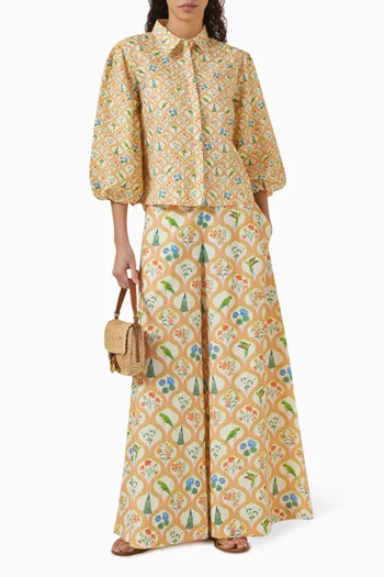 Summer Crop Shirt in Linen-blend