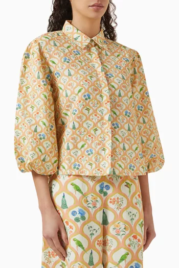 Summer Crop Shirt in Linen-blend
