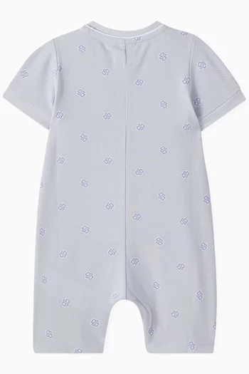 Double B Logo Romper in Cotton-piqué