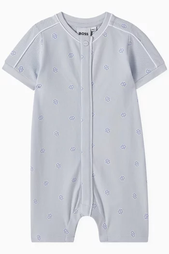 Double B Logo Romper in Cotton-piqué
