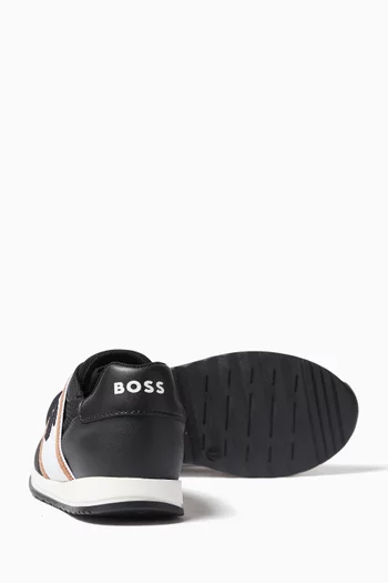 Logo Sneakers in Mesh & Leather