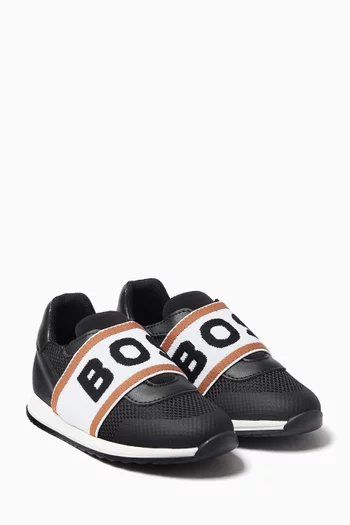 Logo Sneakers in Mesh & Leather