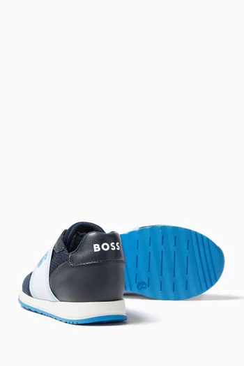 Logo Sneakers in Mesh & Leather