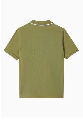 Stripe Polo Shirt in Cotton-piqué