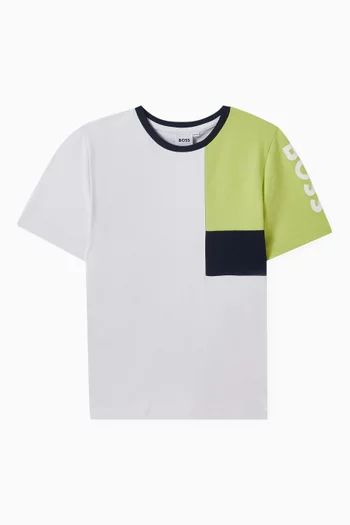 Colour-block T-shirt in Cotton