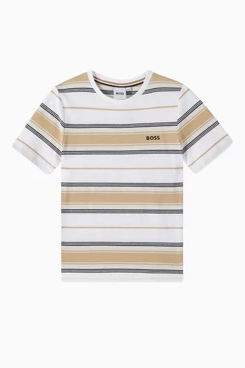 Striped Logo T-shirt in Cotton-jersey