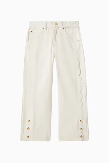 Scalloped Jeans in Cotton Denim
