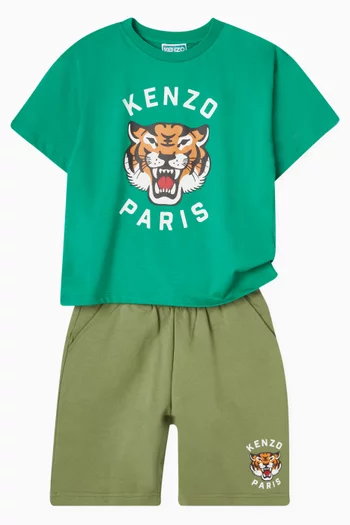 Tiger Logo-print Bermuda Sweatshorts in Cotton