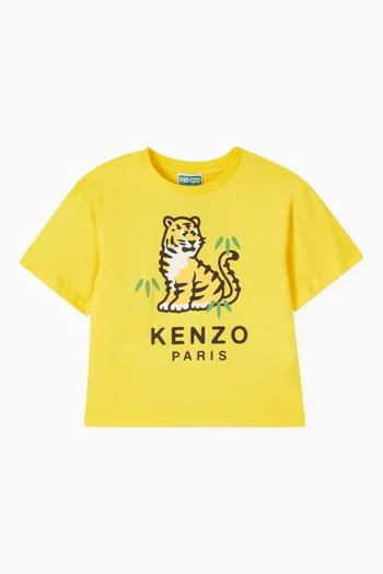 Tiger Logo-print T-shirt in Organic Cotton