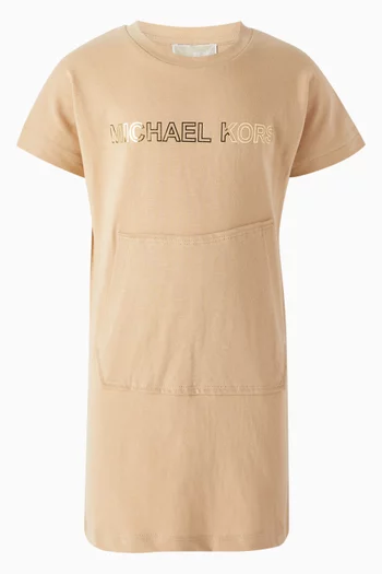 Foil Logo T-shirt Dress in Cotton