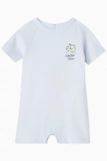 Tiger Logo-print Romper in Organic Cotton