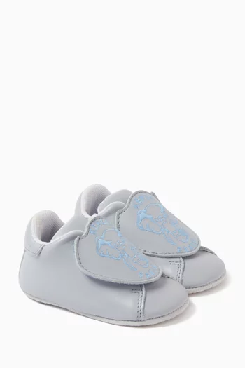 Baby Logo-embroidered Shoes in Leather