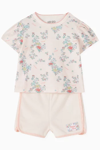 Floral-print 2-piece Set in Organic Cotton