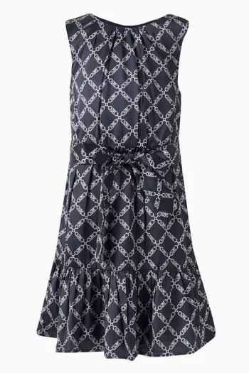 Logo-print Dress in Satin