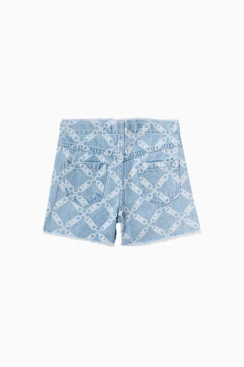 Logo-print Shorts in Cotton-denim