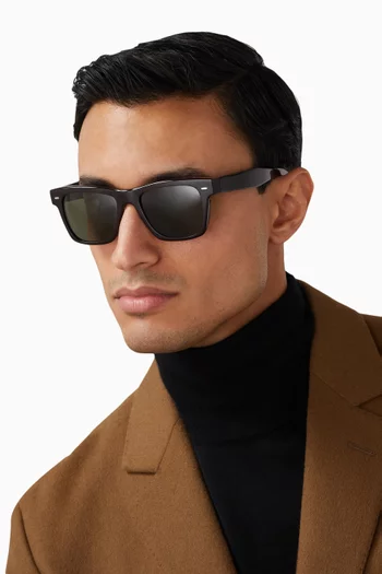 Unisex No.4 Square Frame Sunglasses in Acetate