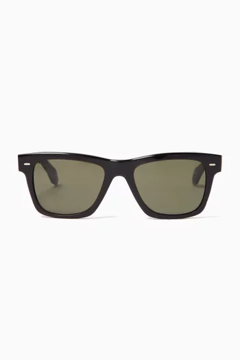 Unisex No.4 Square Frame Sunglasses in Acetate
