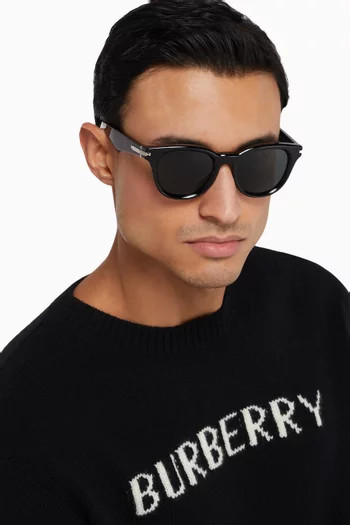 Logo Bar Round Sunglasses