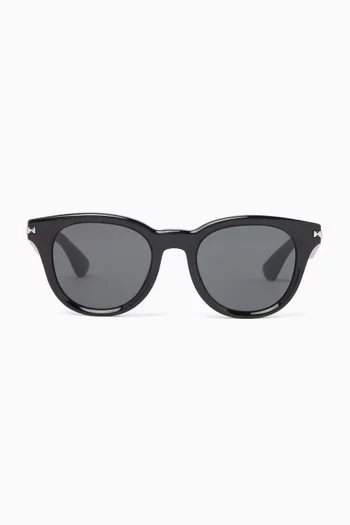 Logo Bar Round Sunglasses